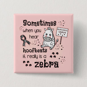 Ehlers-Danlos Syndrome Zebra Awareness 2 Inch Square Button