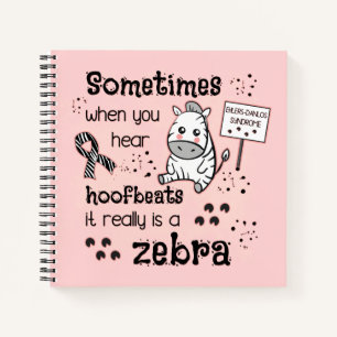 Ehlers-Danlos Syndrome Zebra Awareness Notebook