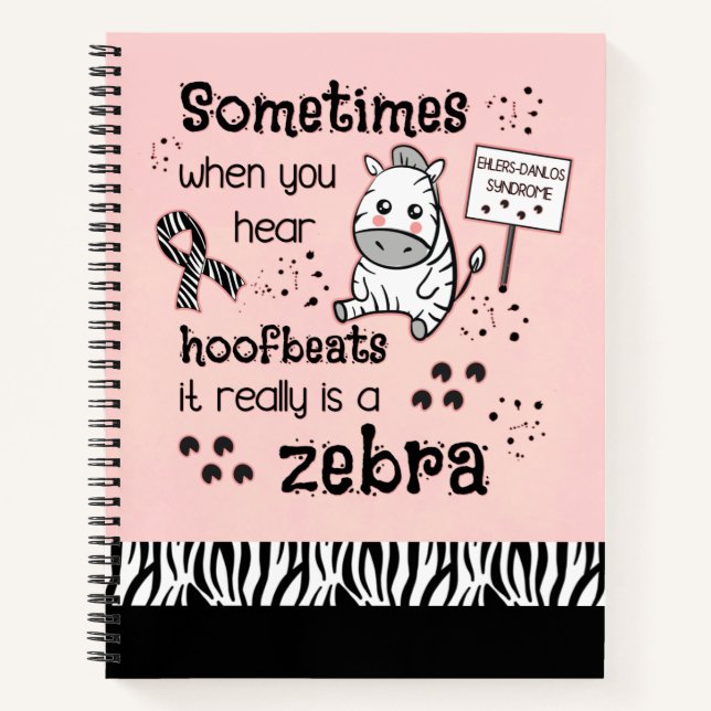Ehlers-Danlos Syndrome Zebra Awareness Notebook (Front)