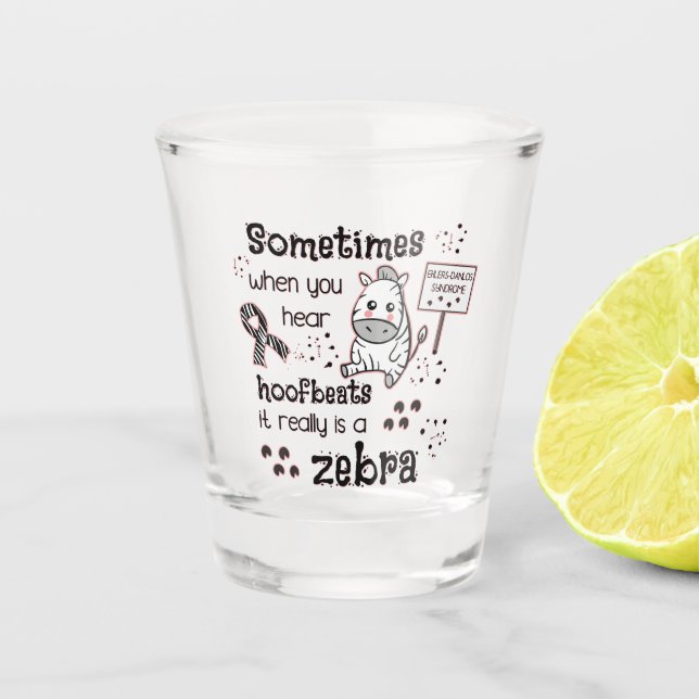 Ehlers-Danlos Syndrome Zebra Awareness Shot Glass (Front)