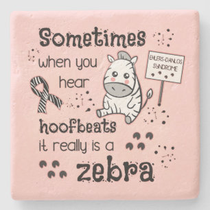 Ehlers-Danlos Syndrome Zebra Awareness Stone Coaster