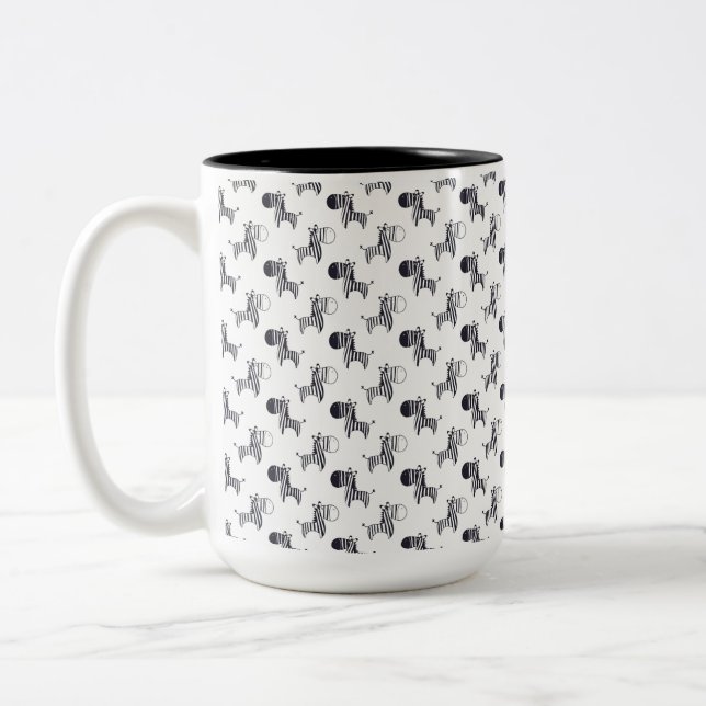 Ehlers Danlos Syndrome Zebra Two-Tone Coffee Mug (Left)