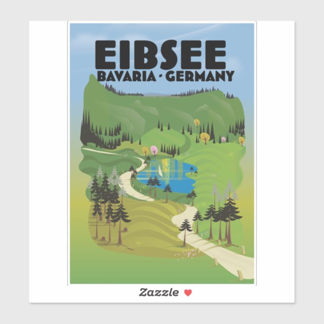 Eibsee Germany travel poster. (Sheet)