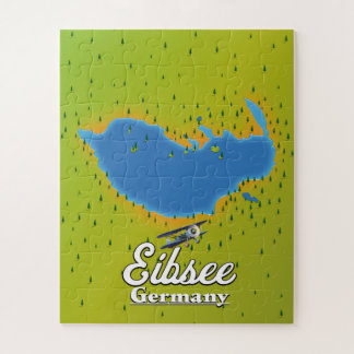Eibsee Germany travel poster. Jigsaw Puzzle
