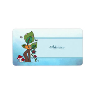 Eichhörnchen im Baum Adressaufkleber Label