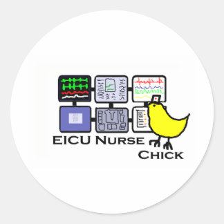 eICU Nurse chick Classic Round Sticker