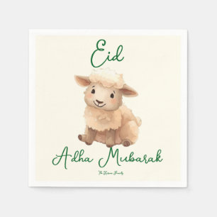 Eid  Al Adha Beige Cute  Sheep  Dinner  Napkin