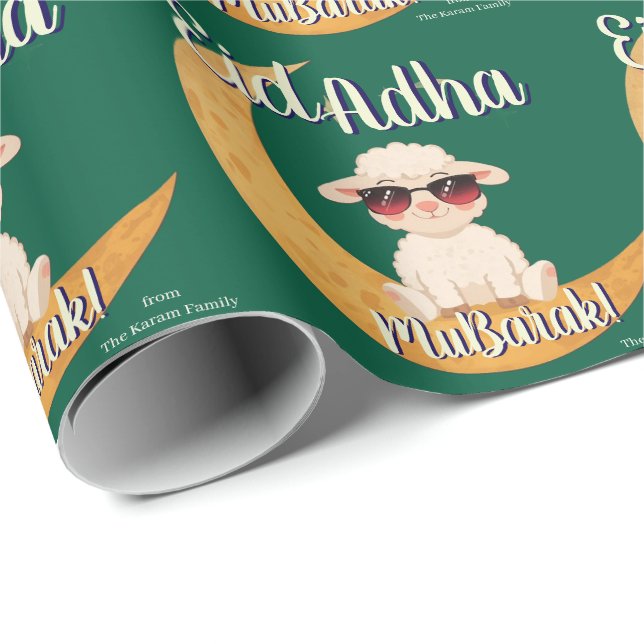 Eid Al Adha Cute Sheep Gift Wrap wrapping paper (Roll Corner)