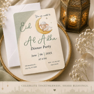 Eid Al Adha Dusty Green Sheep Dinner Party Invitation
