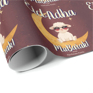 Eid  Al Adha Funny Cute Sheep Dinner  Wrapping Paper