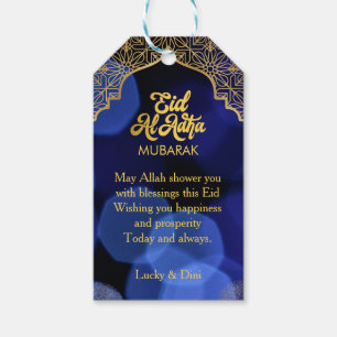 Eid Al Adha Golden Mandala Flat Holiday Card Gift Tags