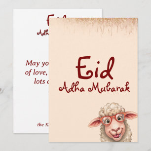 Eid Al Adha Moubarak Carte de Vœux Drôle de Mouton