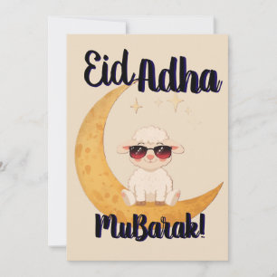 Eid Al Adha Moubarak Carte de Vœux Mouton Mignon