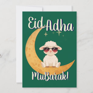 Eid Al Adha Moubarak Carte de Vœux Mouton Mignon