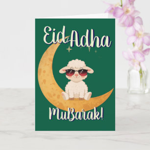 Eid Al Adha Moubarak Carte de Vœux Mouton Mignon