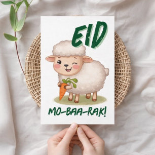 Eid Al Adha Mubarak Cute Sheep Greeting Card 