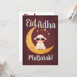 Eid Al Adha Mubarak Funny Sheep Greeting Card 