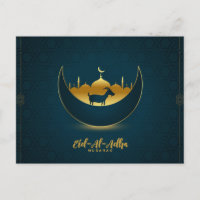 Eid al Adha Mubarak Goat Crescent Mosque Patterned