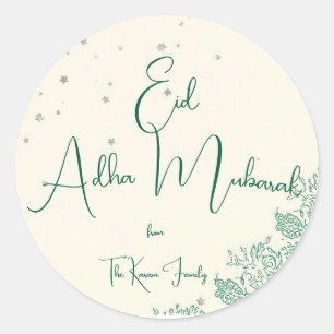  Eid Al Adha Personalized Eid Mubarak  Classic Round Sticker
