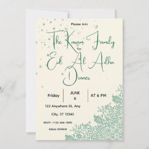 Eid Al Adha Sage Green Dinner Invitation