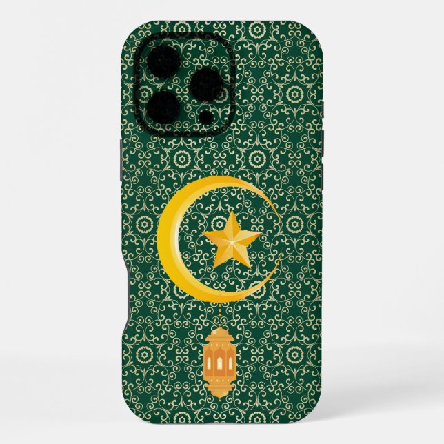 Eid al Fitr Mubarak Ramadan Kareem Moon Star iPhone Case (Back)
