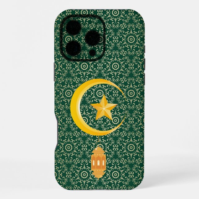 Eid al Fitr Mubarak Ramadan Kareem Moon Star iPhone Case (Back)