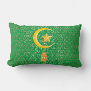 Eid al Fitr Mubarak Ramadan Kareem Moon Star Lumbar Pillow