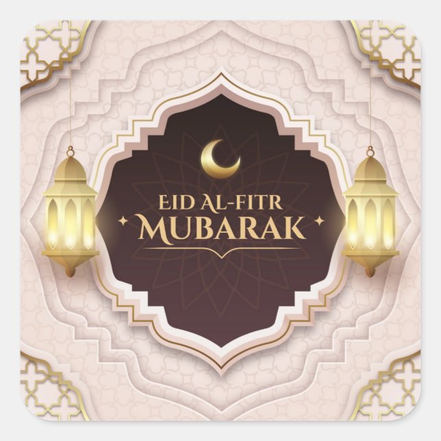Eid Al-Fitr Mubarak Square Sticker (Front)