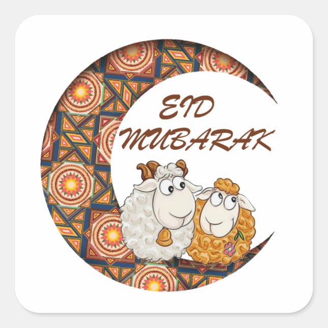 eid aladha mubarak 2023 square sticker (Front)