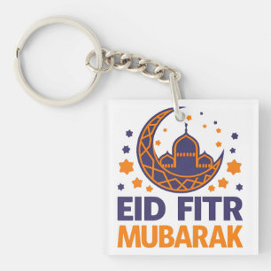 Eid Fitr Mubarak Happy Eid Al-Fitr Muslim Men kids Keychain