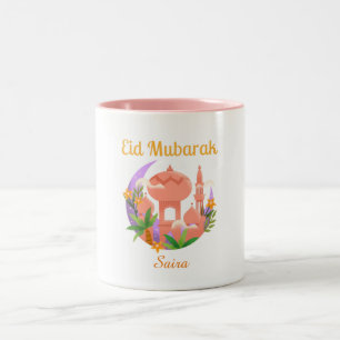 Eid Gift Floral Custom Two-Tone Coffee Mug