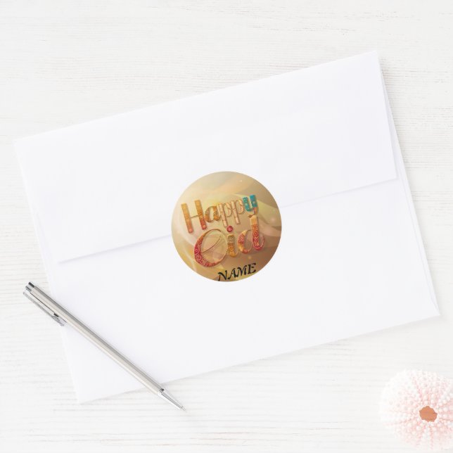 Eid greeting gift Personalized Classic Round Sticker (Envelope)