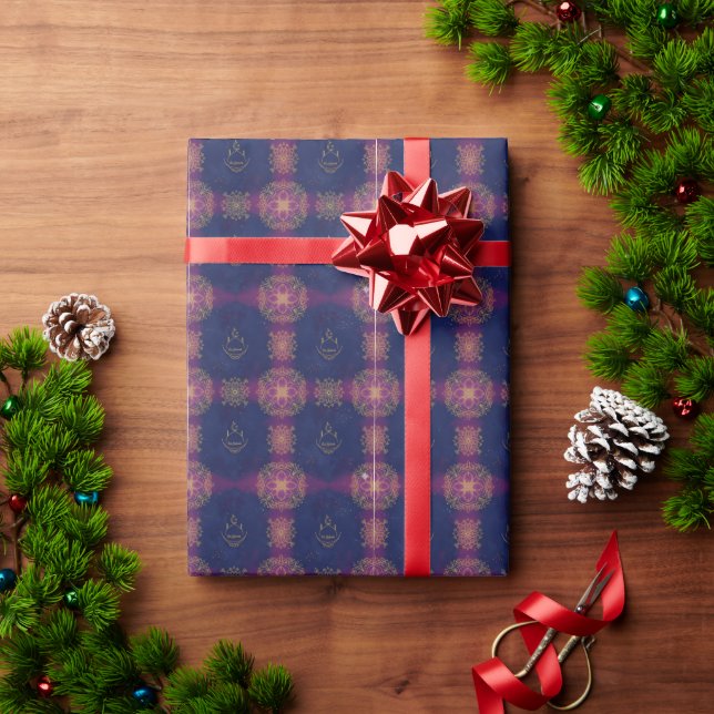 Eid Midnight blue/Magenta Wrapping Paper (Holiday Gift)