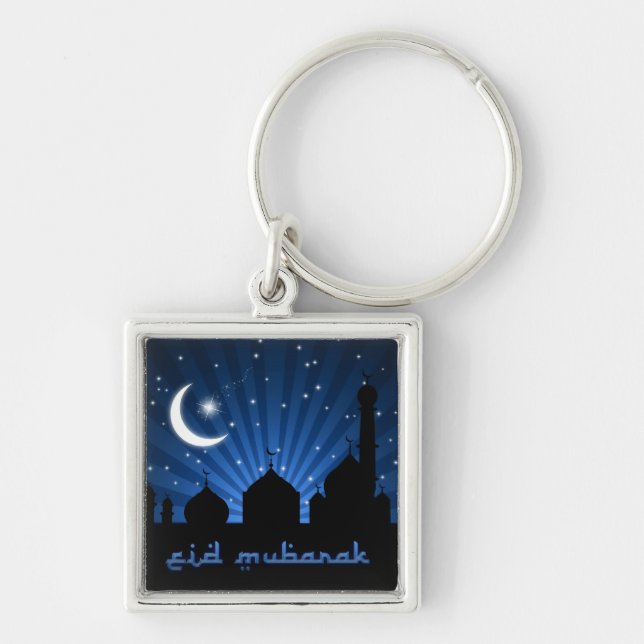 Eid Mosque Blue Night Keychain (Front)