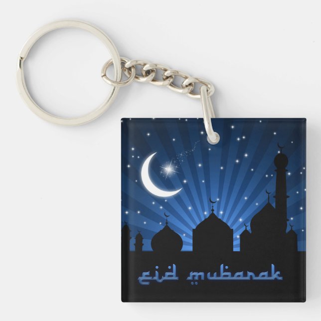 Eid Mosque Blue Night Keychain (Front)