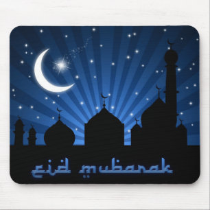 Eid Mosque Blue Night Mouse Pad
