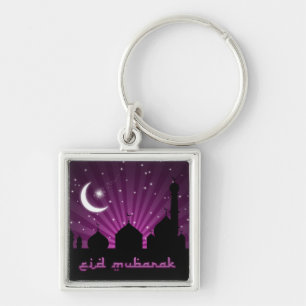 Eid Mosque Purple Night - Keychain