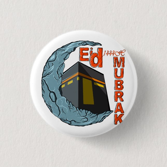Eid mubarak 1 inch round button (Front)