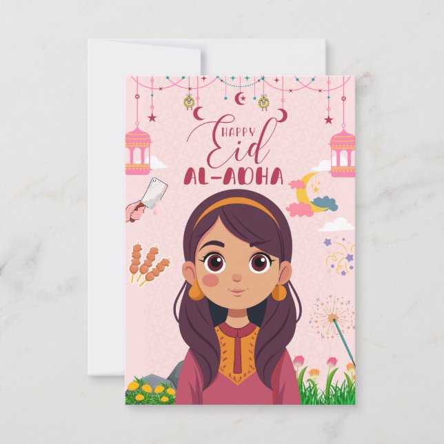 Eid Mubarak Card for Girl (Front)