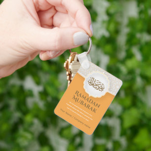 Eid Mubarak Card with Masjid Keychain