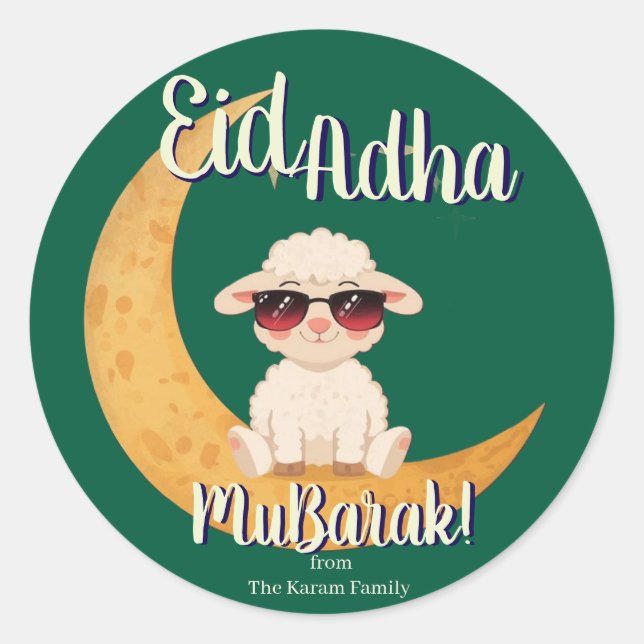 Eid  Mubarak Celebration Gift Classic Round Sticker (Front)