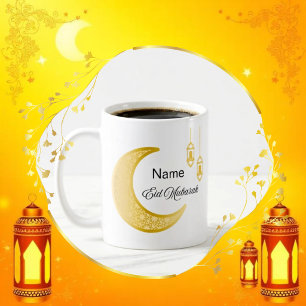 Eid Mubarak Ceramic Mug with Customizable Name
