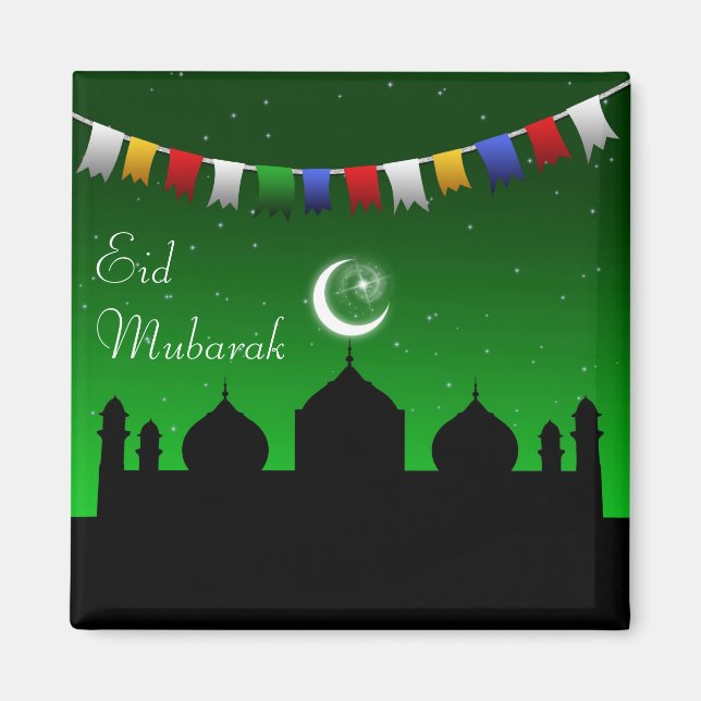 Eid Mubarak Colourful Garland Magnet (Front)