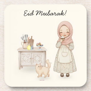 Eid Mubarak Cottagecore Muslim Coaster