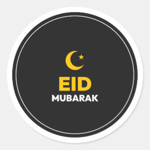 Eid Mubarak Crescent Moon Celebration Muslim Holid Classic Round Sticker