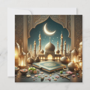 Eid Mubarak Customizable Greetings Text Holiday Card