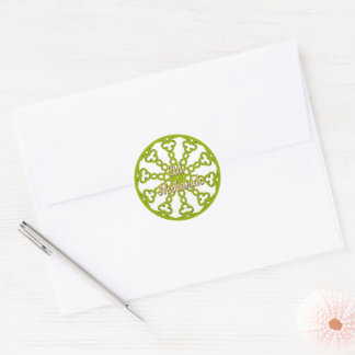 Eid Mubarak Eid Greeting Card Green Classic Round Sticker