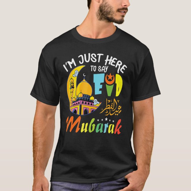 Eid Mubarak   Eid Ul Fitr & Eid Ul Adha Islamic Ra T-Shirt (Front)