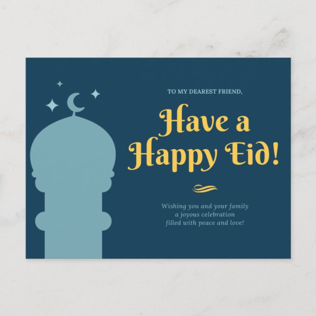 Eid Mubarak Evening Sky – Postcard (Front)