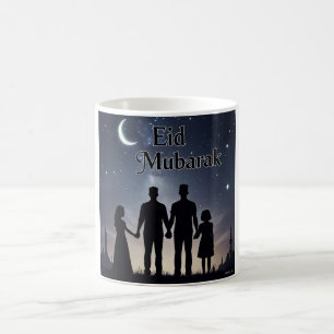 Eid Mubarak Family Silhouette black  Coffee Mug